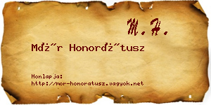 Mór Honorátusz névjegykártya
